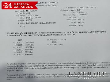 Mitsubishi ASX 1.8 DI-D 4WD,HR.auto,Servisna,Reg.do 08/2023