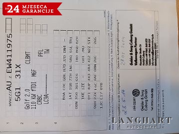 VW Golf 7 2,0 TDI,R-Line,150ks,Navi,Servis,Reg.06/2027